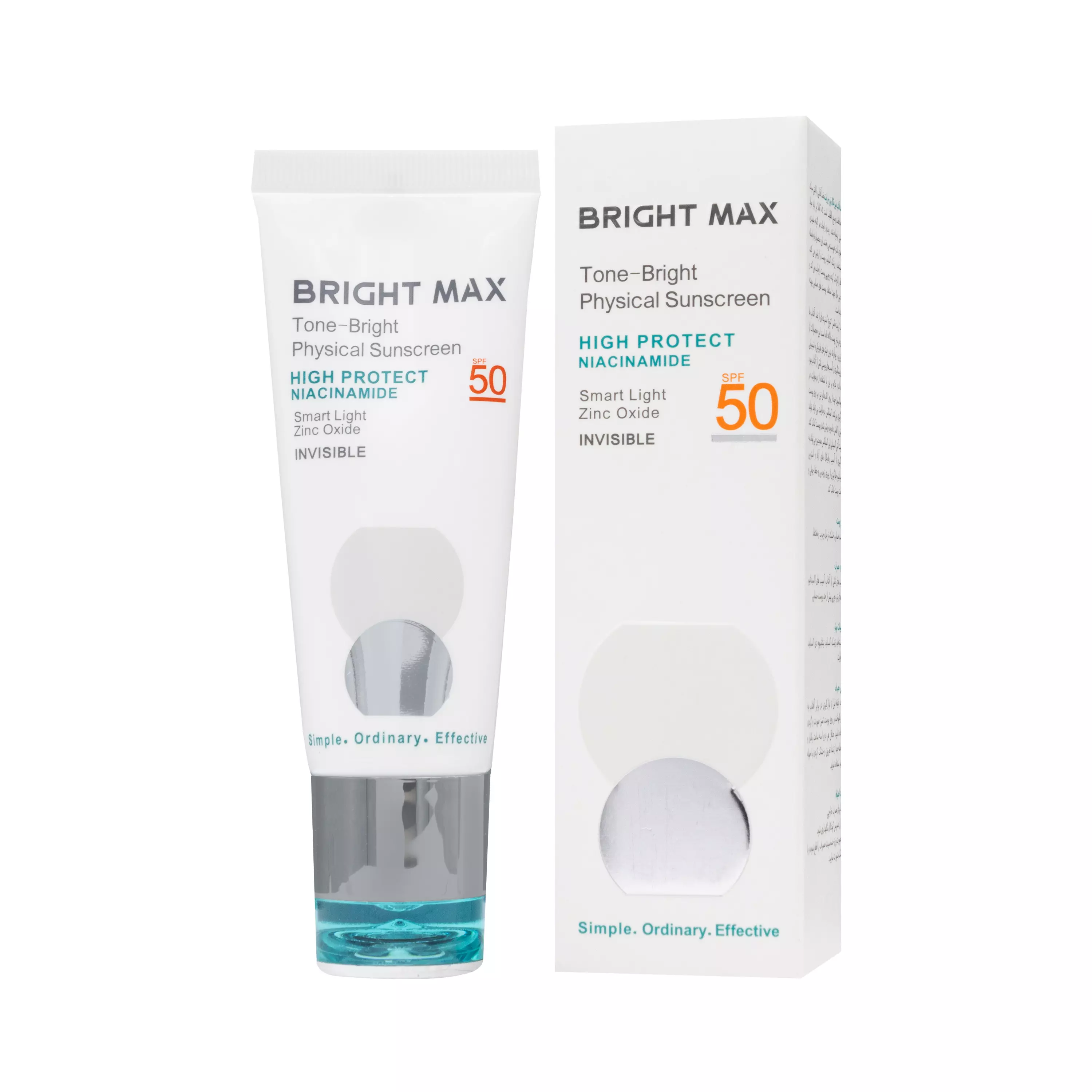 کرم ضد آفتاب فیزیکال spf50 تن برایت برایت مکس